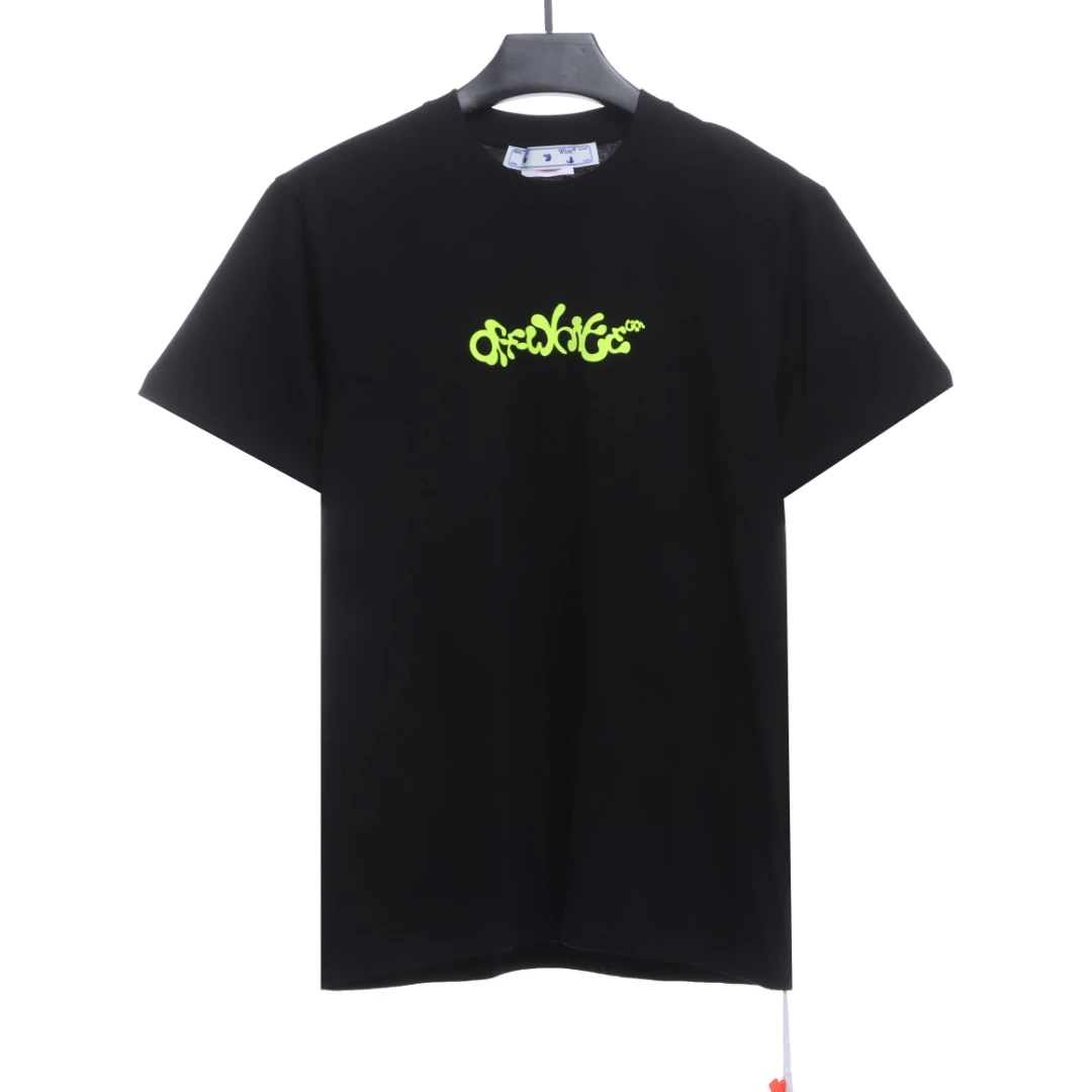 green painted letters arrow short sleeve