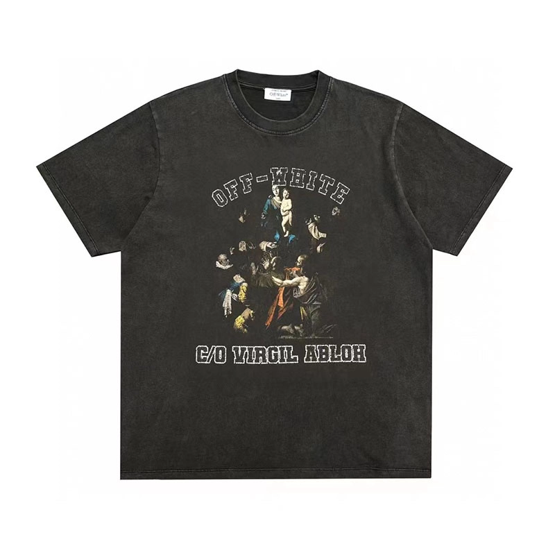 off-white caravaggio mary faded print t-shirt