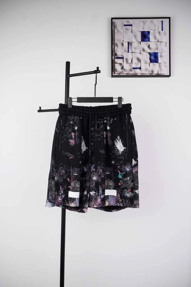 off-white starry sky fireworks print shorts